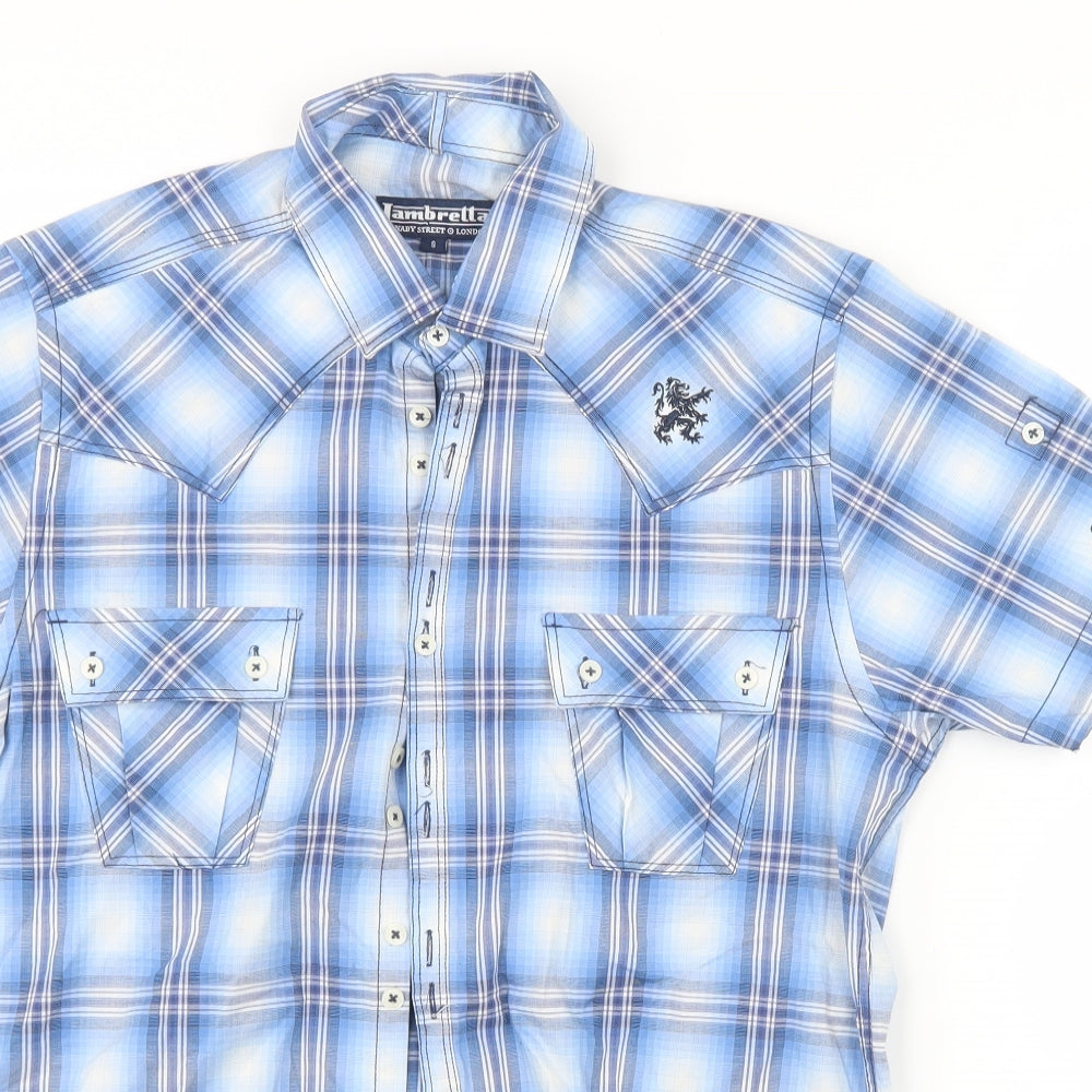 Lambretta Mens Blue Check   Button-Up Size S