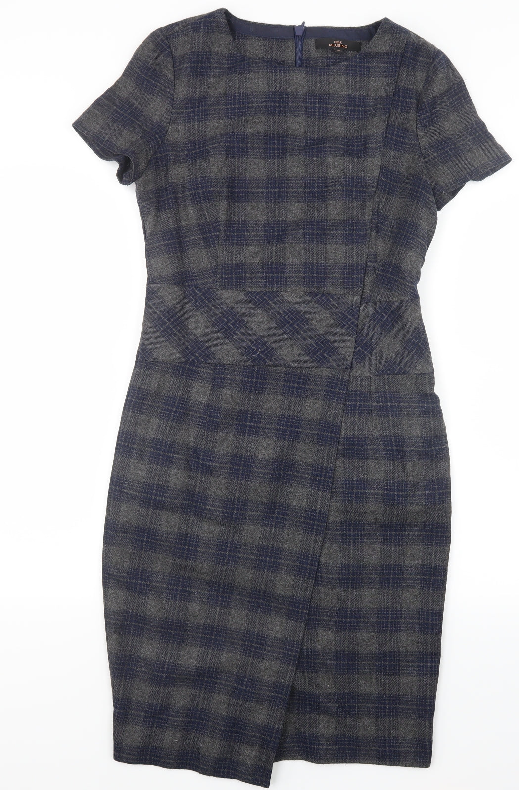 NEXT Womens Blue Check  Pencil Dress  Size 8