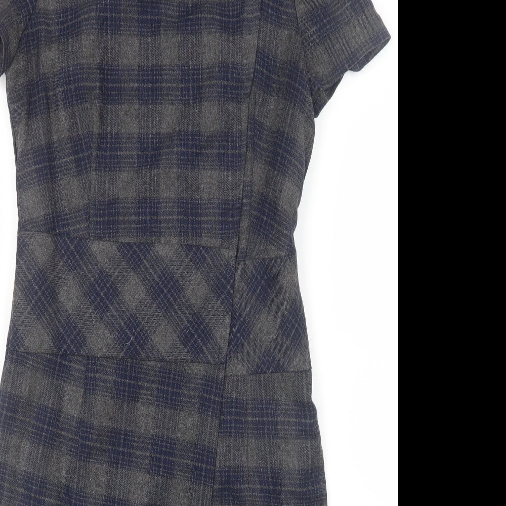 NEXT Womens Blue Check  Pencil Dress  Size 8
