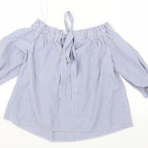 Atmosphere Womens Blue Striped  Basic Blouse Size 12