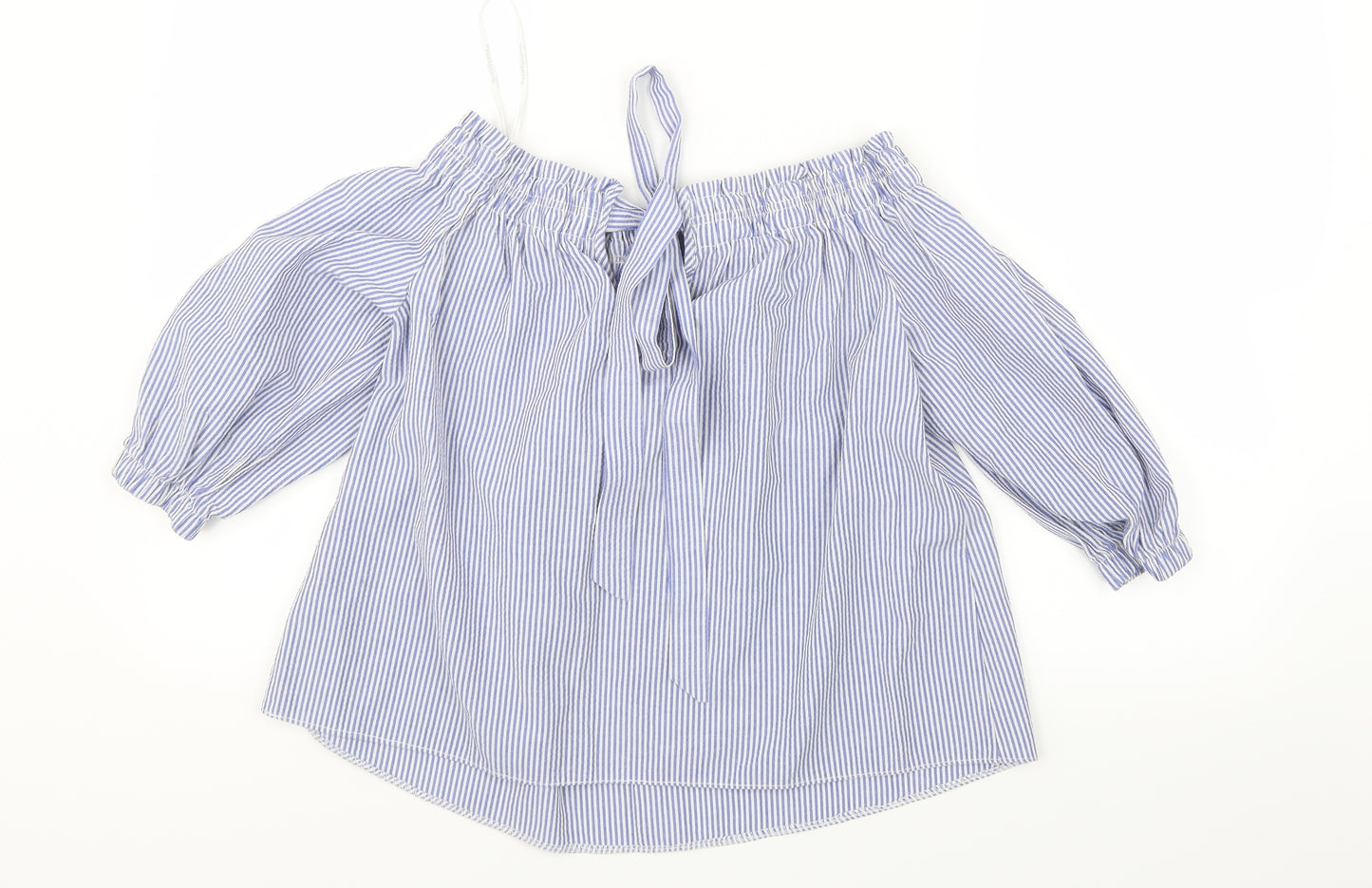 Atmosphere Womens Blue Striped  Basic Blouse Size 12