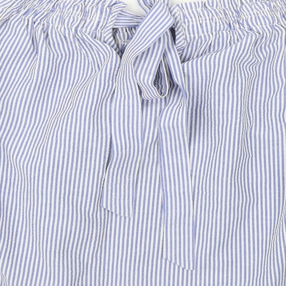 Atmosphere Womens Blue Striped  Basic Blouse Size 12