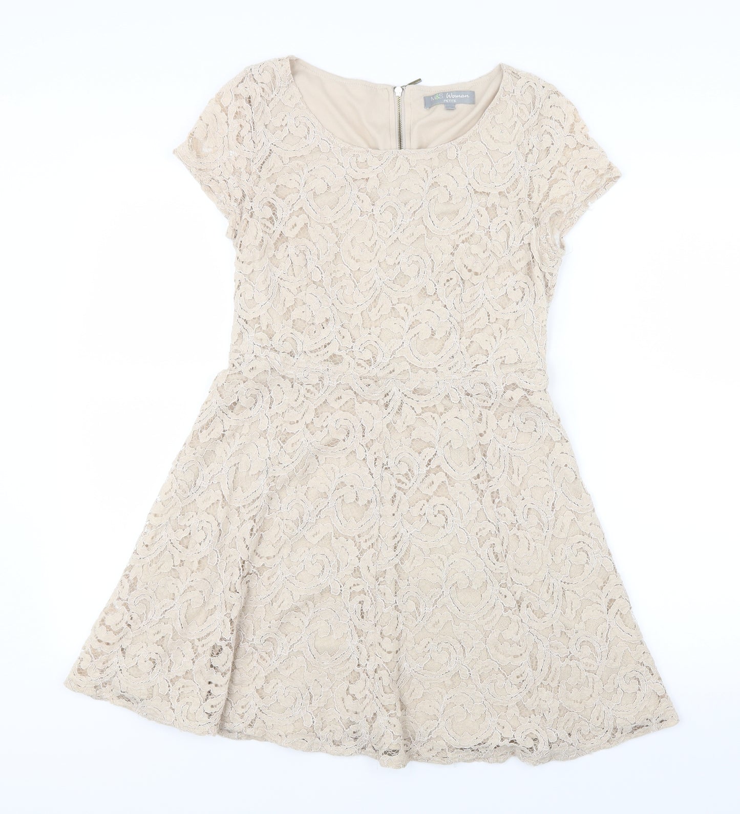 Marks and Spencer Womens Beige  Lace Mini  Size 8