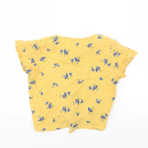 Primark Girls Yellow Floral  Basic T-Shirt Size 10-11 Years