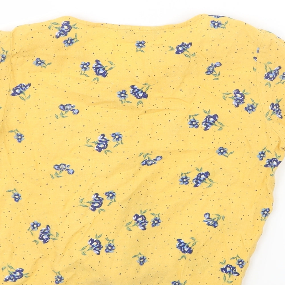 Primark Girls Yellow Floral  Basic T-Shirt Size 10-11 Years