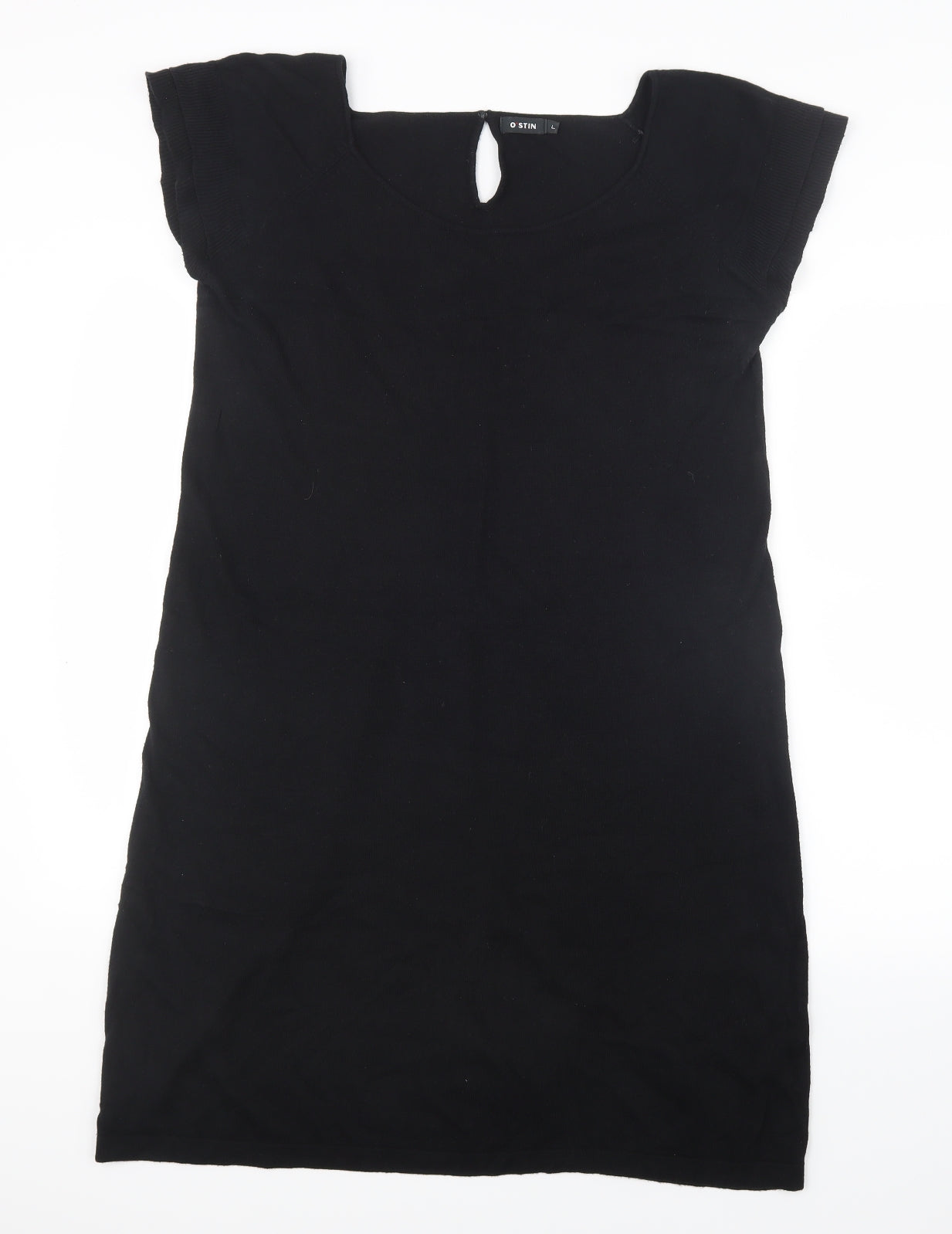 O STIN Womens Black  Knit Jumper Dress  Size L