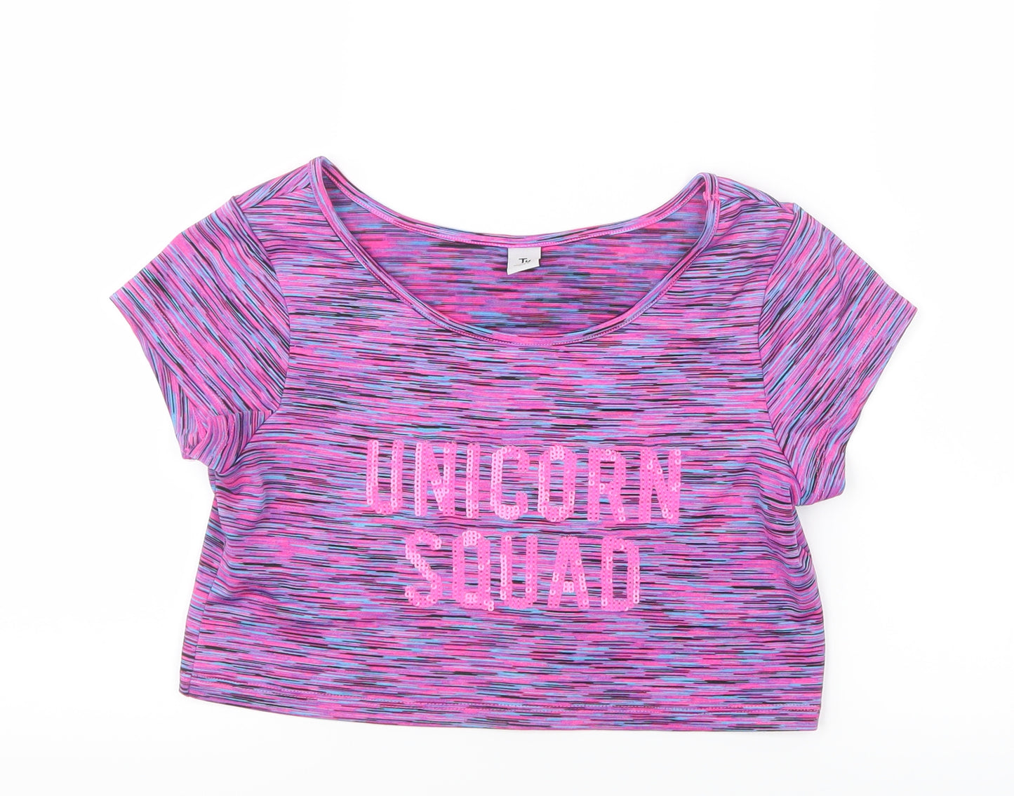 TU Girls Purple   Cropped T-Shirt Size 10 Years  - Unicorn