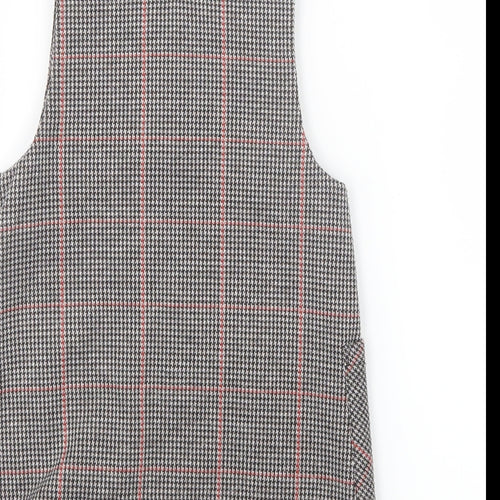 TU Girls Black Houndstooth  Pinafore/Dungaree Dress  Size 3 Years