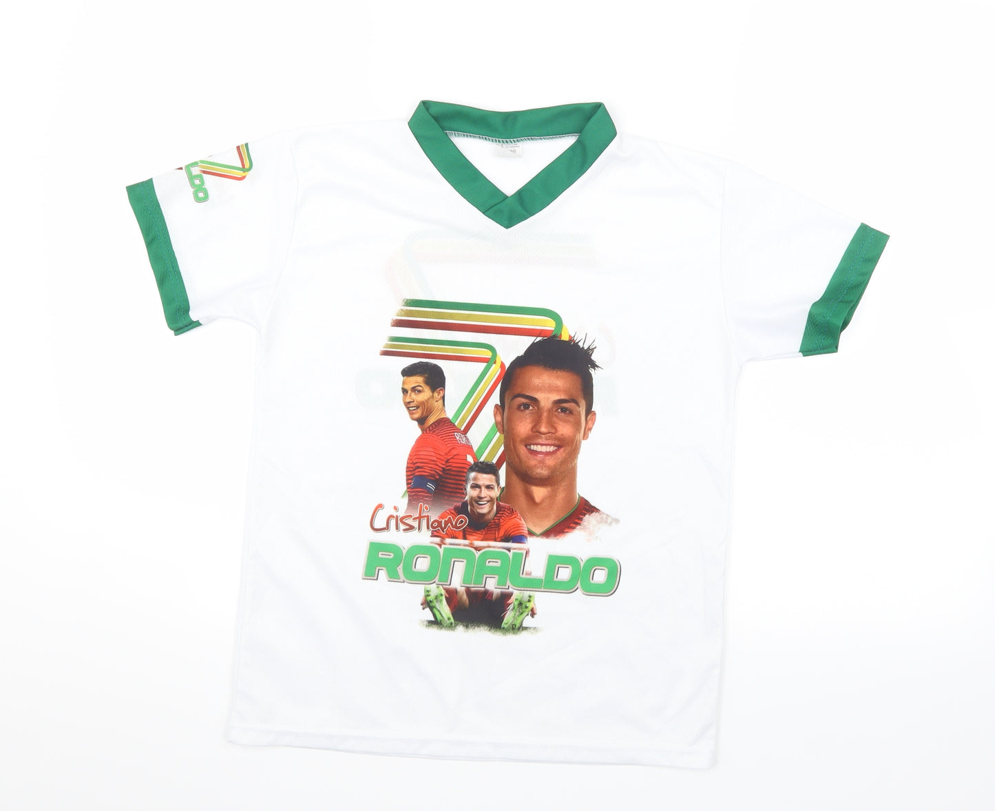 Preworn Boys White   Basic T-Shirt Size 8 Years  - Cristiano Ronaldo