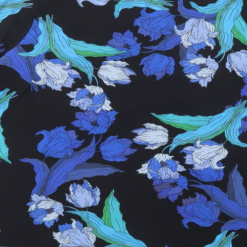 Evans Womens Blue Floral  Basic Blouse Size 22