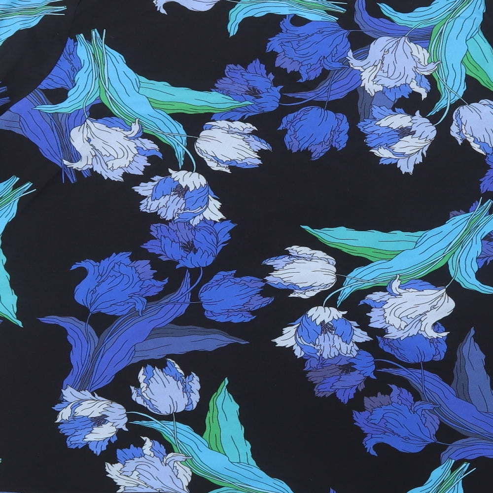 Evans Womens Blue Floral  Basic Blouse Size 22