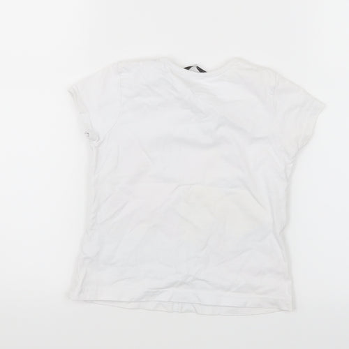 George Girls White   Basic T-Shirt Size 3-4 Years