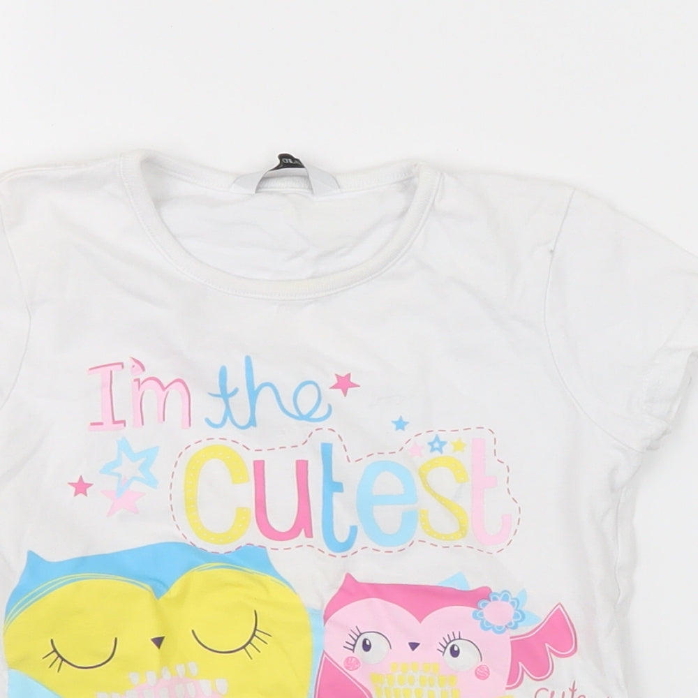 George Girls White   Basic T-Shirt Size 3-4 Years