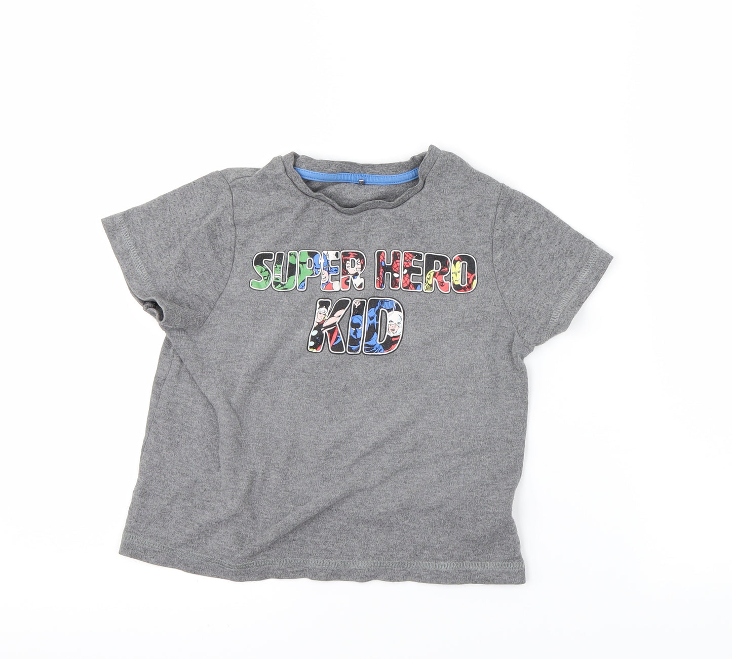 George Boys Grey   Basic T-Shirt Size 5-6 Years  - SUPER HERO KID