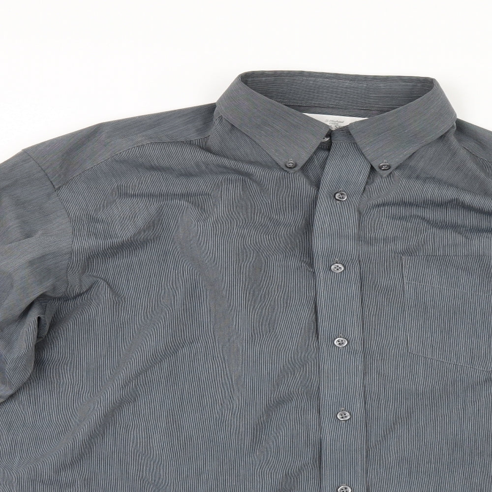 Marks and Spencer Mens Grey    Button-Up Size 15.5
