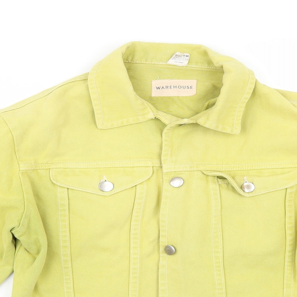 Warehouse Womens Green   Jacket  Size 12  - CROPPED