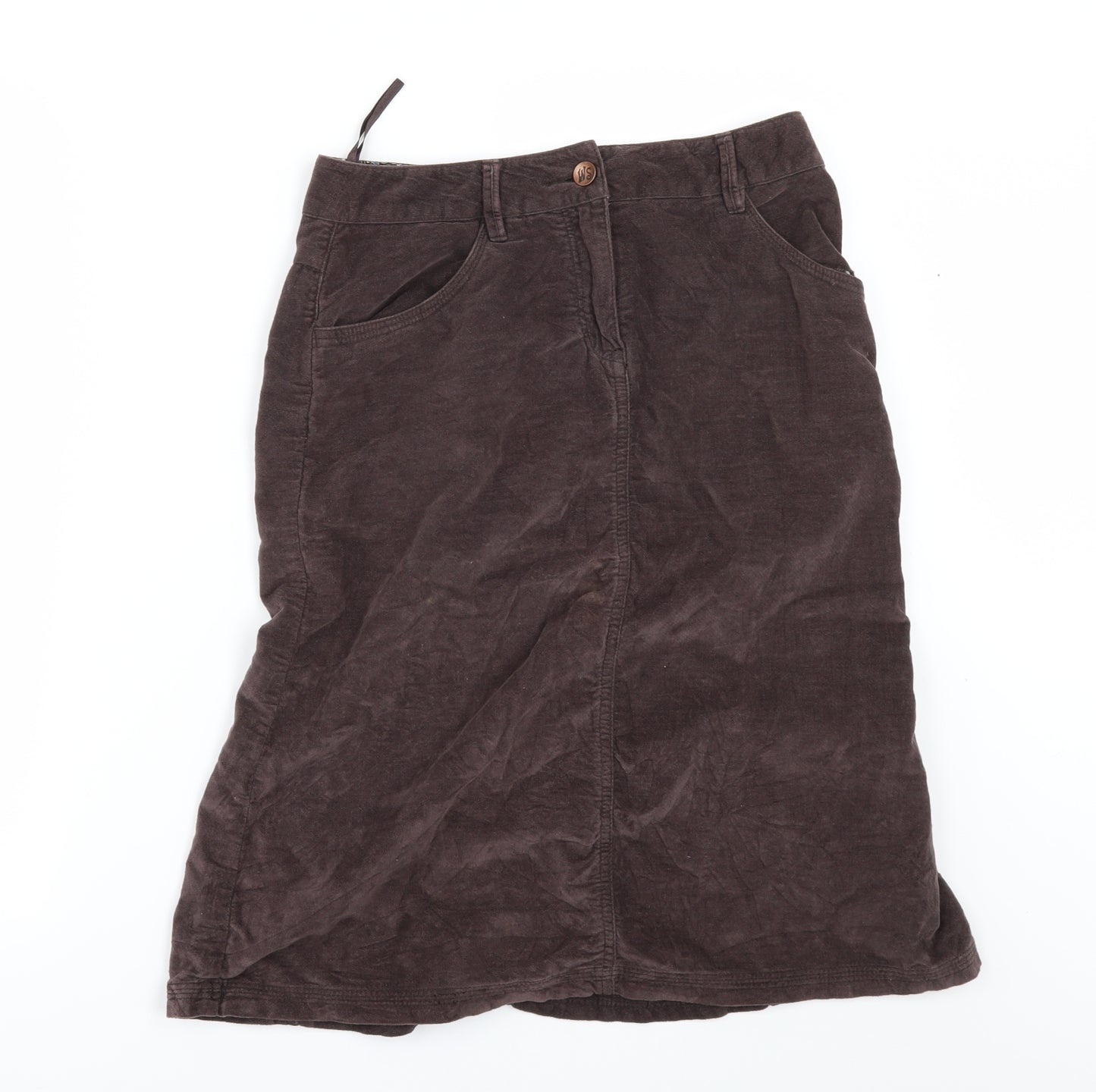White Stuff Womens Brown  Corduroy A-Line Skirt Size 8