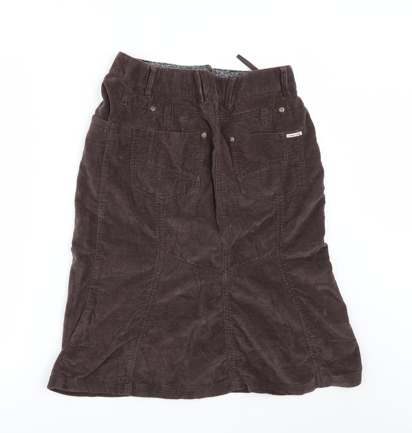White Stuff Womens Brown  Corduroy A-Line Skirt Size 8