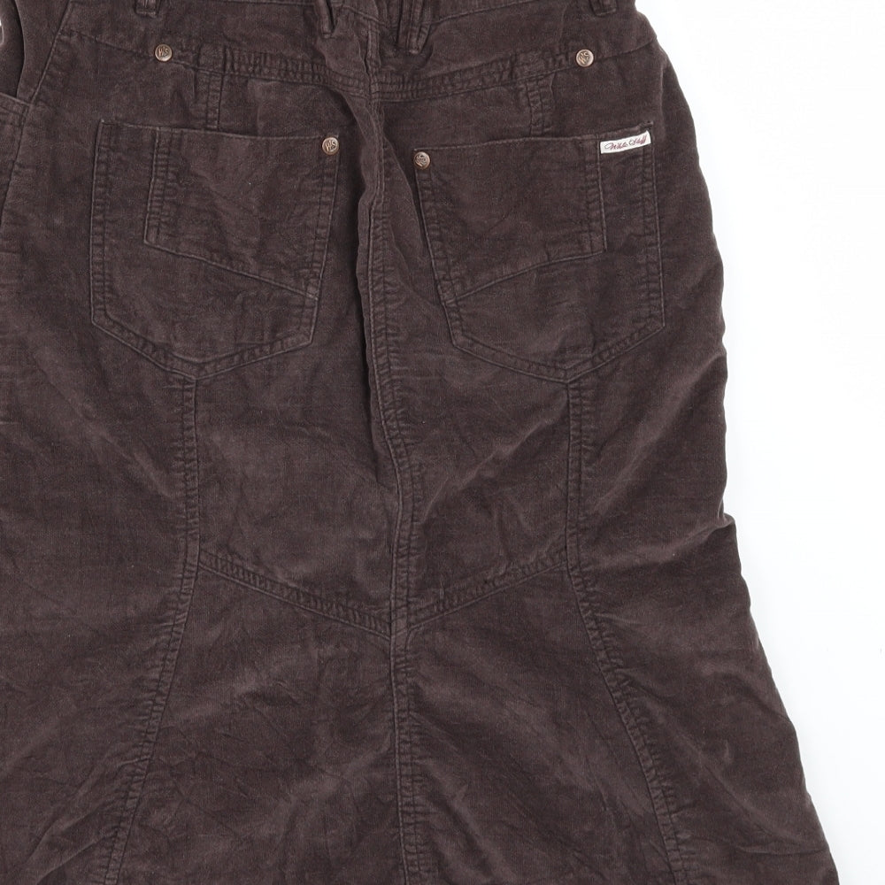 White Stuff Womens Brown  Corduroy A-Line Skirt Size 8