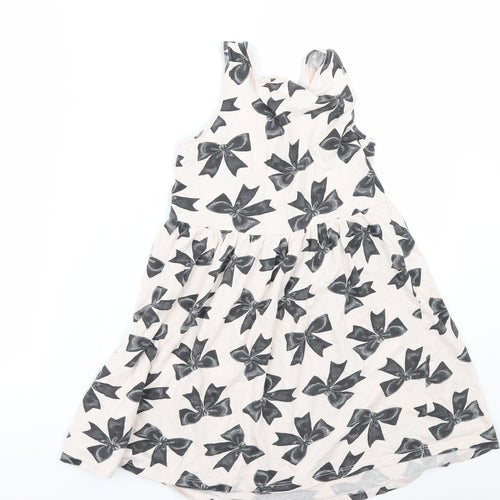 H&M Girls Orange Geometric  Fit & Flare  Size 7-8 Years