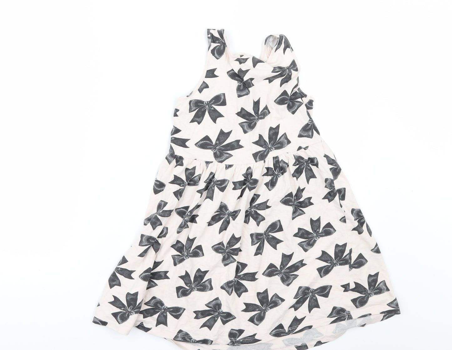 H&M Girls Orange Geometric  Fit & Flare  Size 7-8 Years
