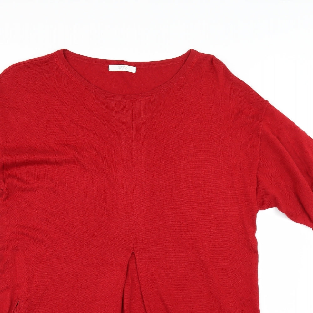 Marks and Spencer Womens Red   Jumper Dress  Size 14