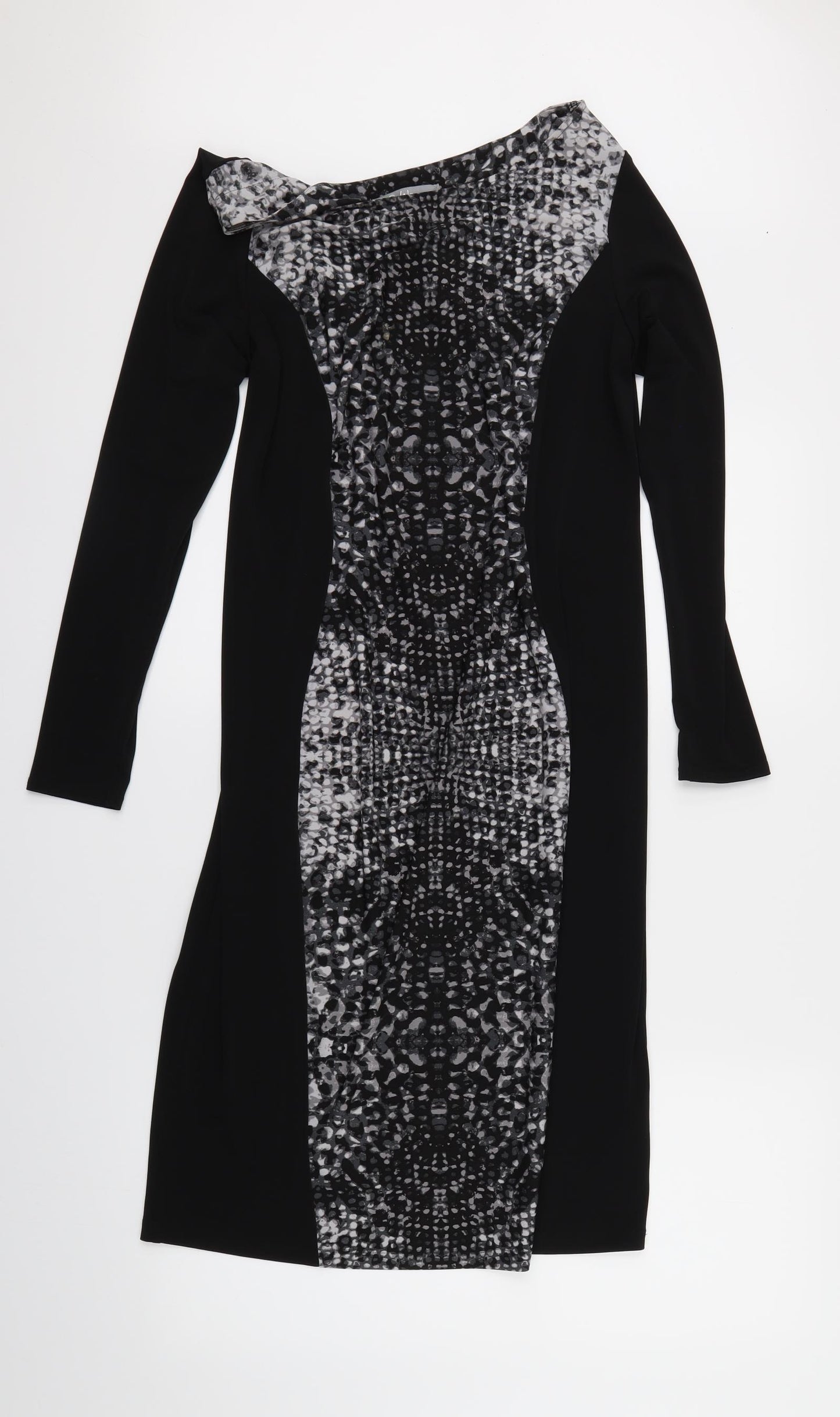 Marks and Spencer Womens Black Animal Print  Bodycon  Size 14