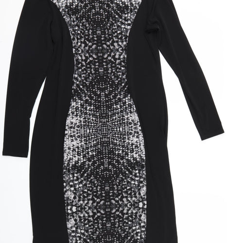 Marks and Spencer Womens Black Animal Print  Bodycon  Size 14