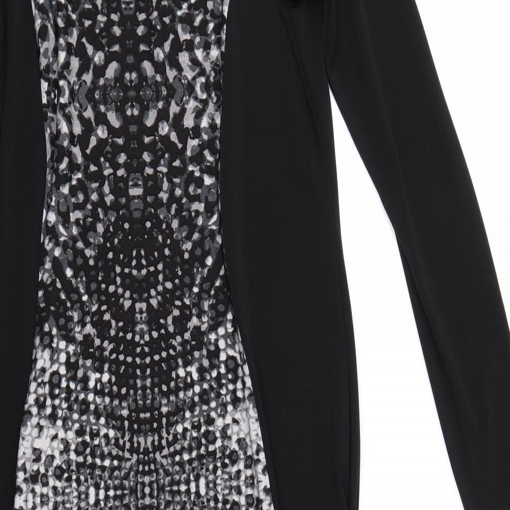 Marks and Spencer Womens Black Animal Print  Bodycon  Size 14