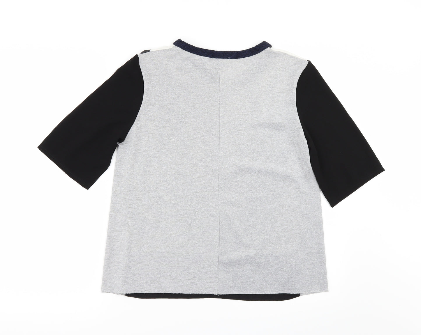 Zara Womens Black Geometric  Basic T-Shirt Size M