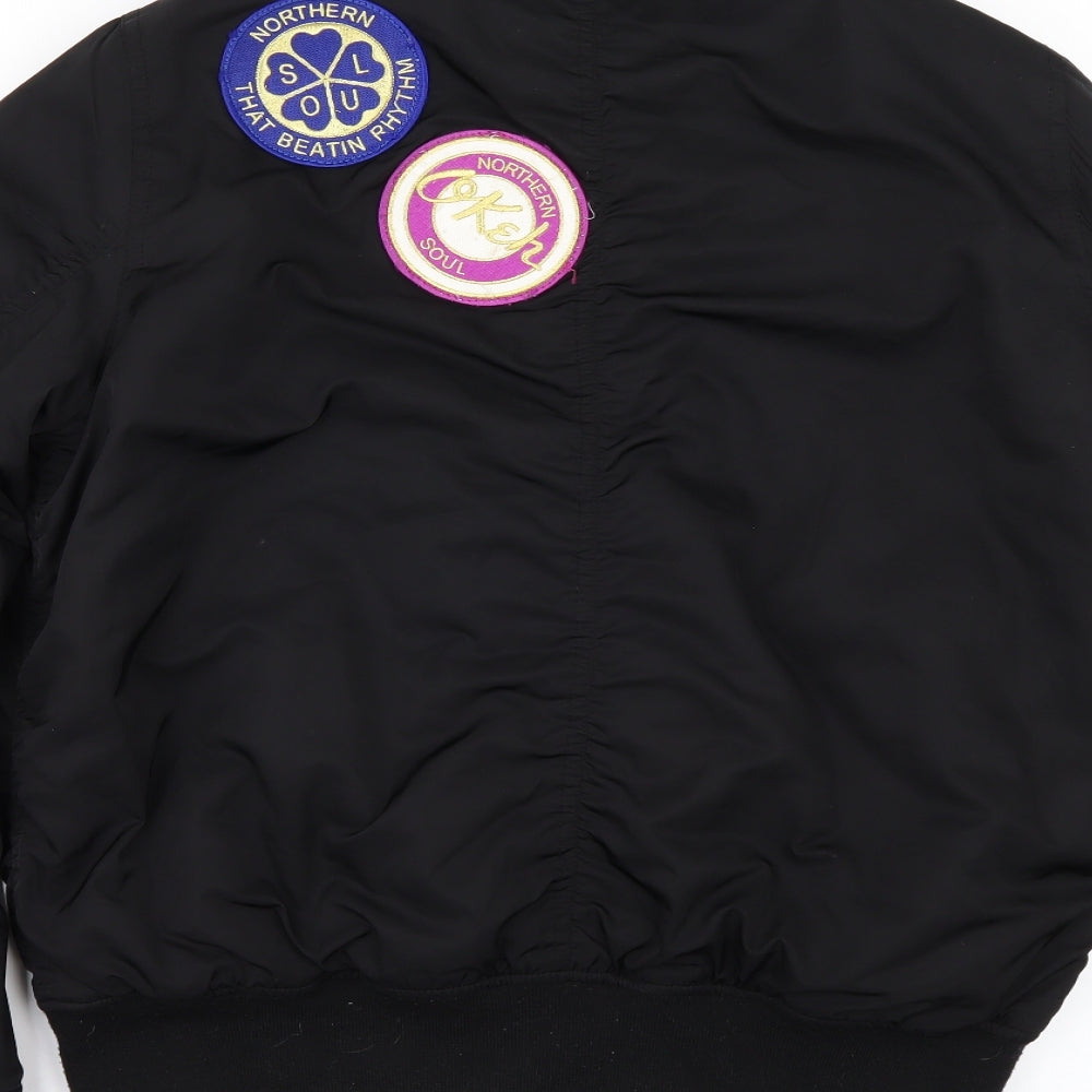 Topshop Womens Black   Bomber Jacket Jacket Size 14  - NORTHERN SOLE