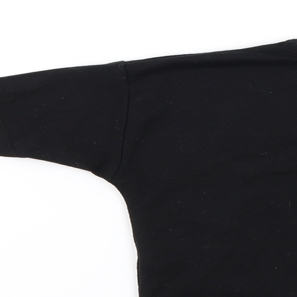 George Girls Black   Basic T-Shirt Size 4-5 Years  - CHRISTMAS
