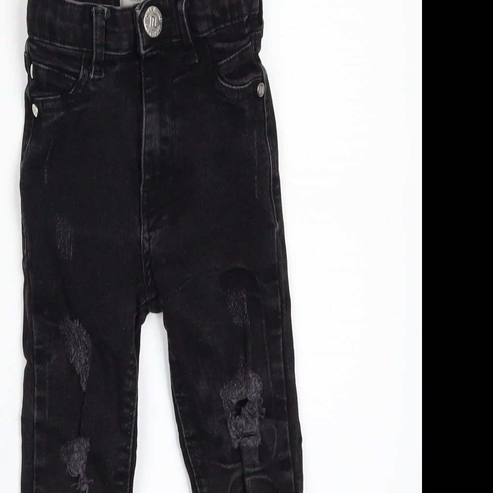 River Island Boys Black  Denim Skinny Jeans Size 3 Years - Distressed