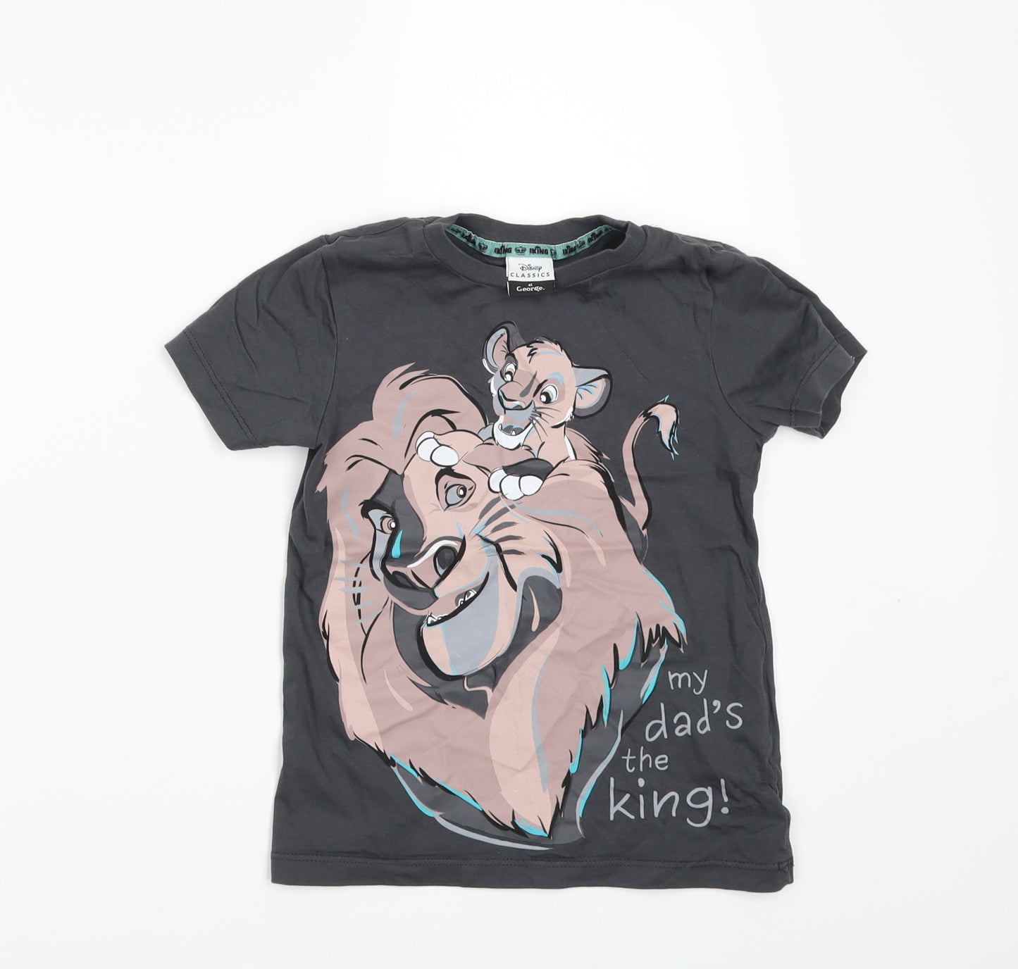 George Boys Grey   Basic T-Shirt Size 4-5 Years  - Lion King