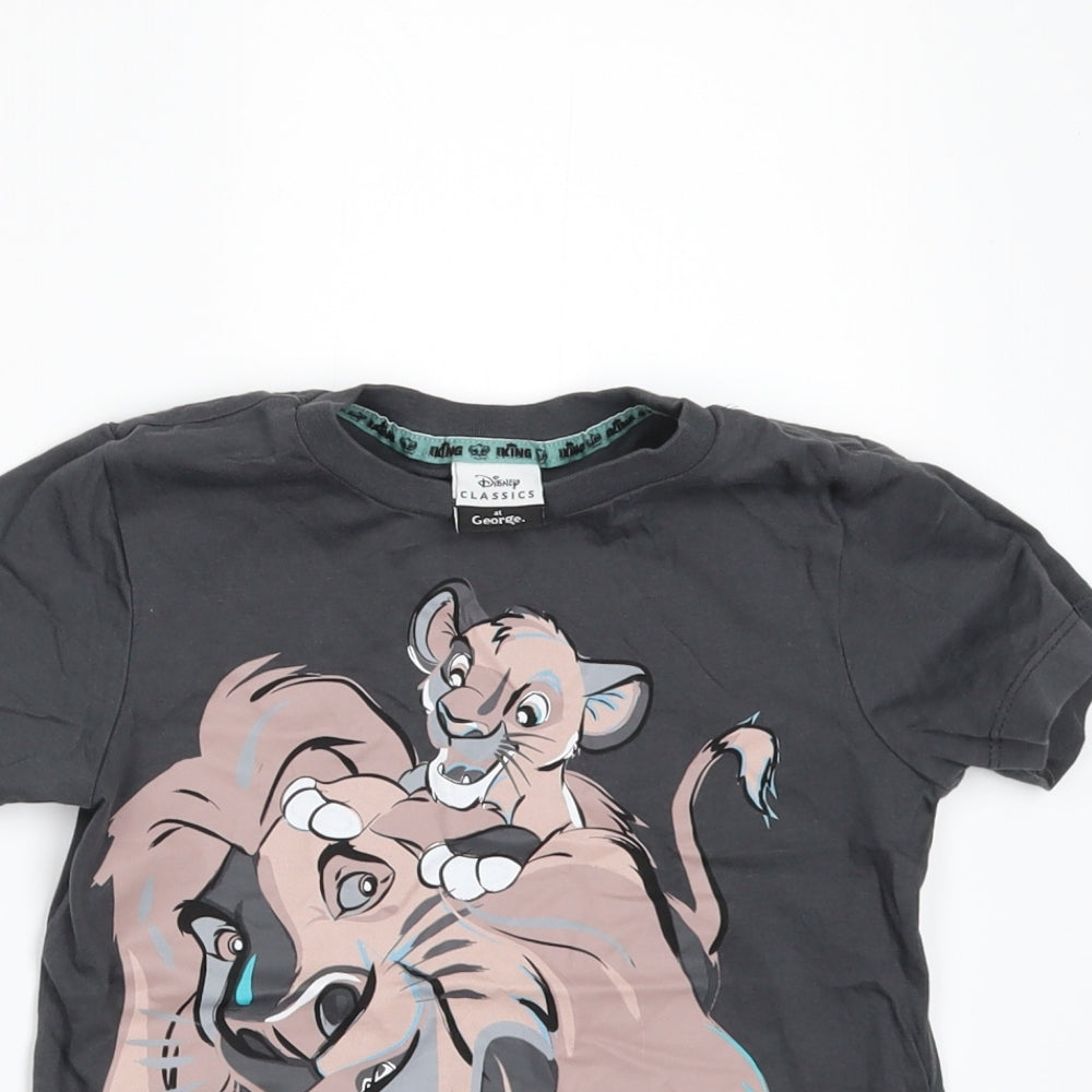 George Boys Grey   Basic T-Shirt Size 4-5 Years  - Lion King