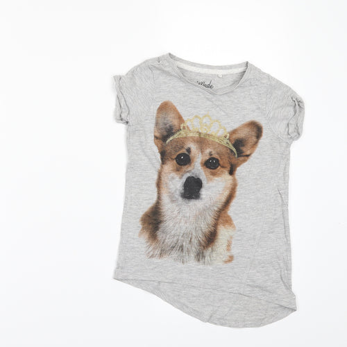 NEXT Girls Grey   Basic T-Shirt Size 4 Years  - corgie