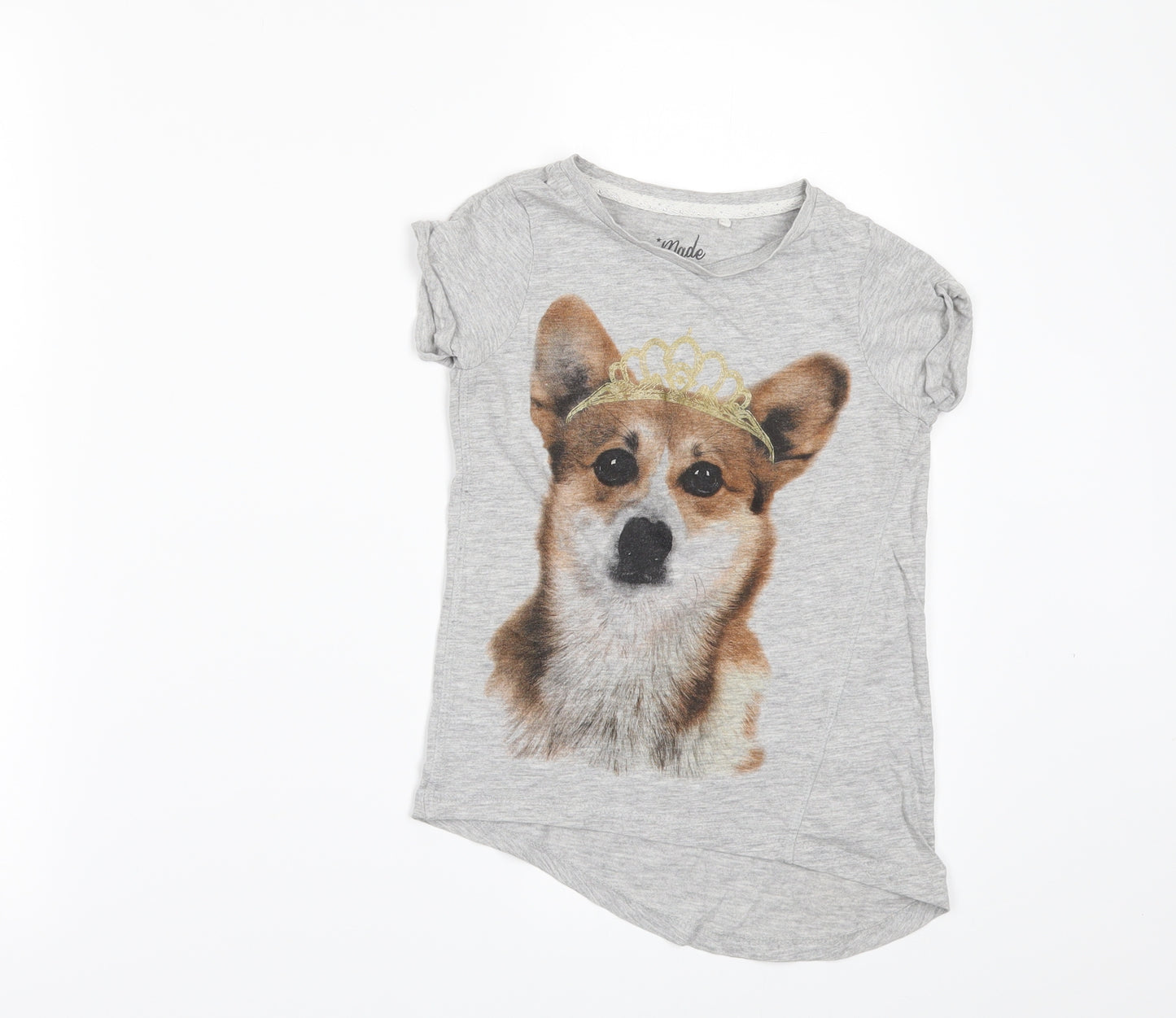 NEXT Girls Grey   Basic T-Shirt Size 4 Years  - corgie