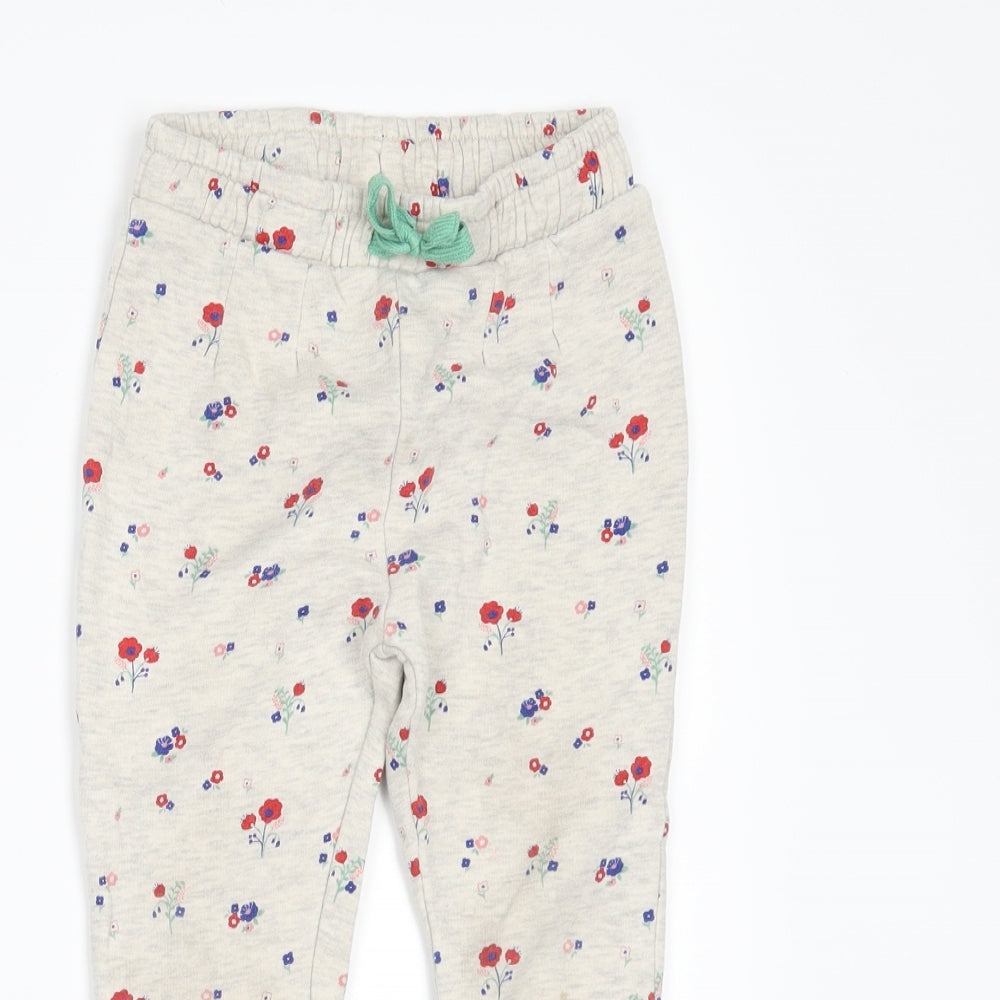Marks and Spencer Girls Beige Flecked  Jogger Trousers Size 3-4 Years