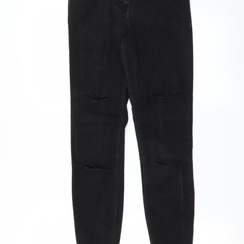 Matalan Womens Black  Denim Skinny Jeans Size 8 L28 in - distressed