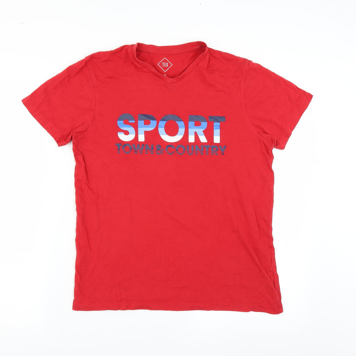 TEX Mens Red T-Shirt Size S - sport town and country