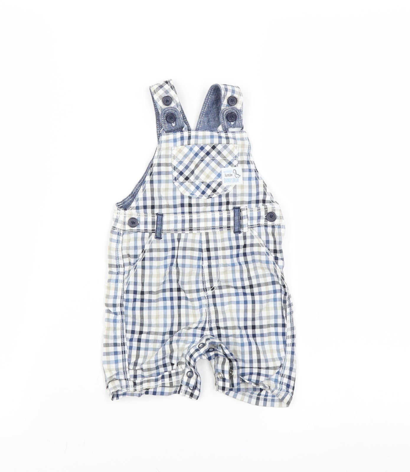 George Boys Blue Check  Dungaree Outfit/Set Size 3-6 Months