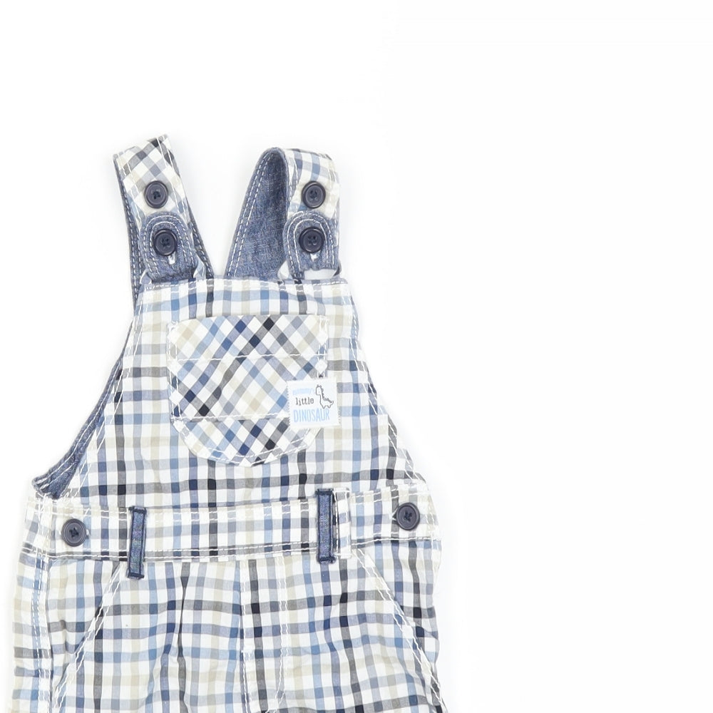 George Boys Blue Check  Dungaree Outfit/Set Size 3-6 Months