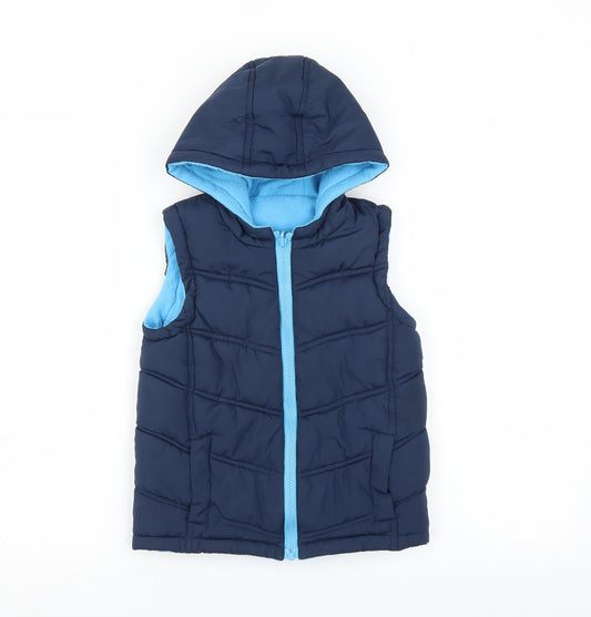 Front view of Preworn boys’ blue gilet jacket - bodywarmer