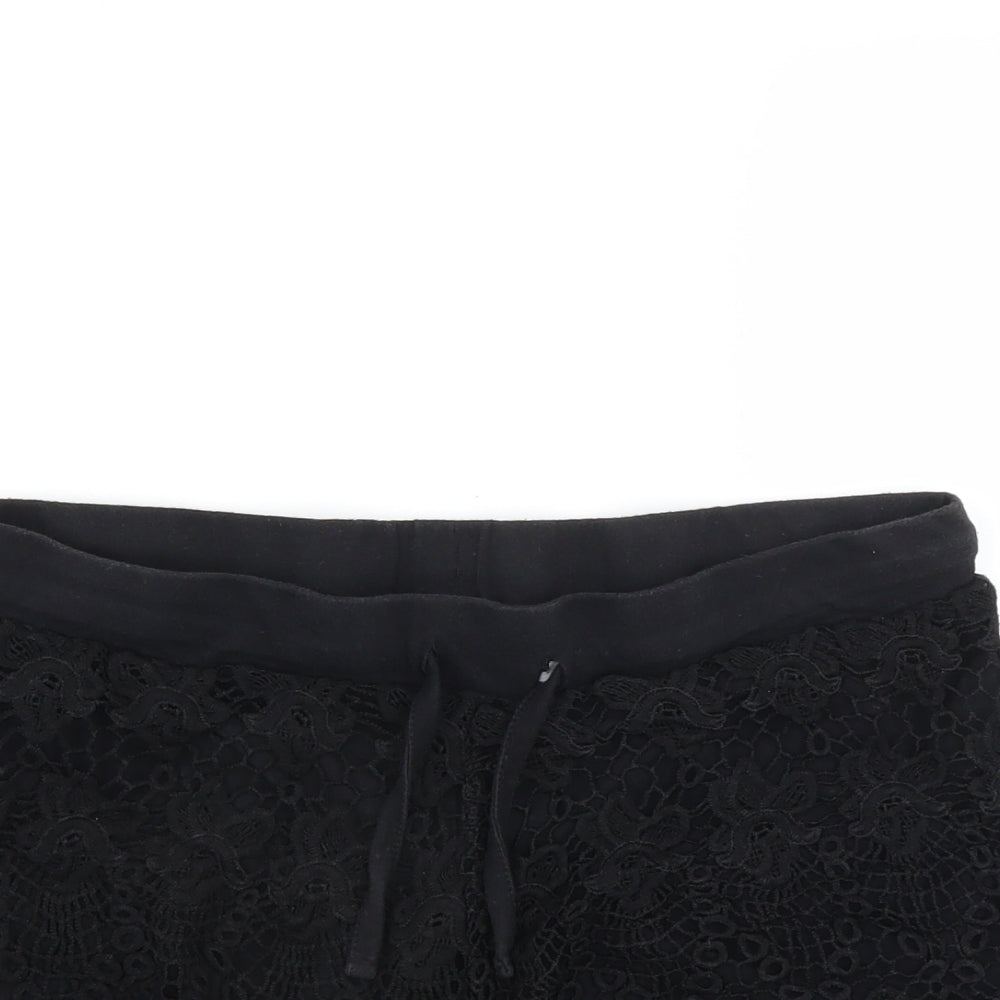 Primark Womens Black   Hot Pants Shorts Size 12 - Lace Layer