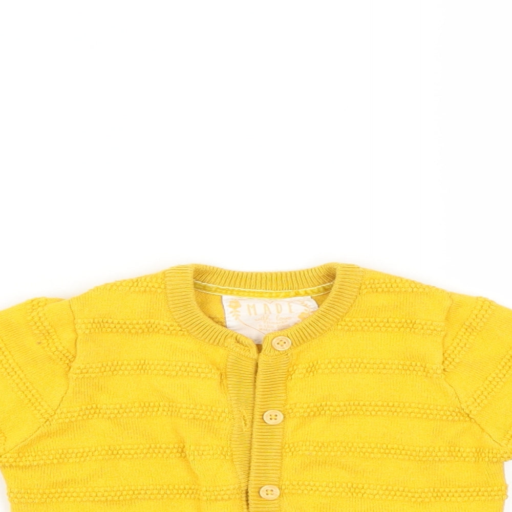 Primark Girls Yellow   Cardigan Jumper Size 9-12 Months