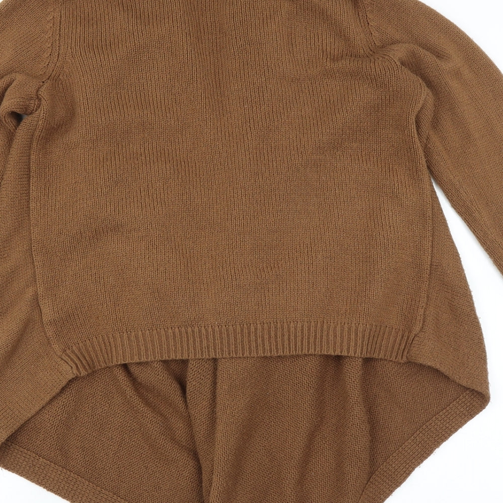 F&F Womens Brown   Cardigan Jumper Size 10  - waterfall front