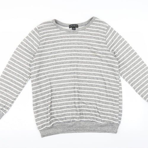 FOREVER 21 Womens Green Striped  Pullover Sweatshirt Size XL