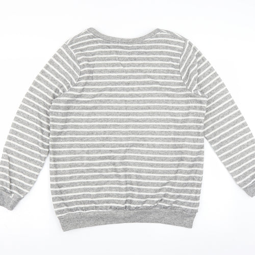 FOREVER 21 Womens Green Striped  Pullover Sweatshirt Size XL