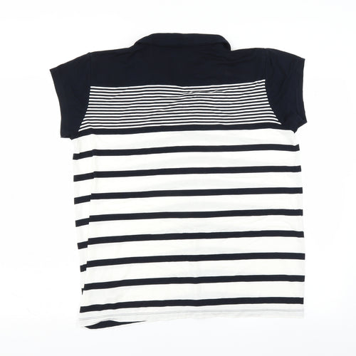 sirene Womens Blue Striped  Basic Polo Size 2XL