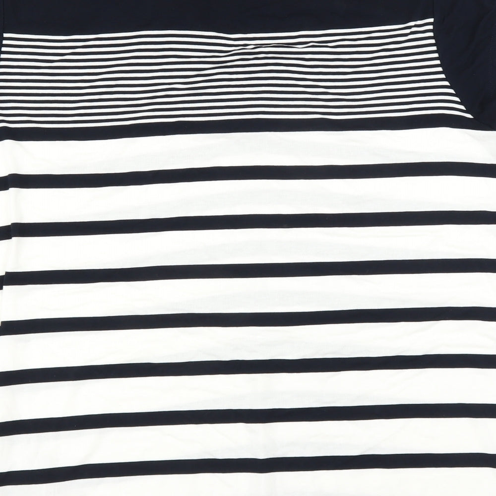 sirene Womens Blue Striped  Basic Polo Size 2XL